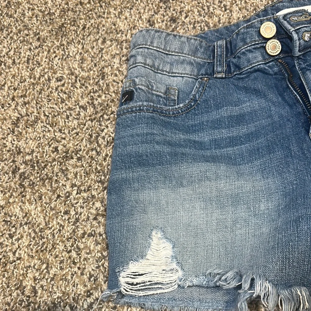 Denim Blue Distressed Women's Shorts - Picture 4 of 6